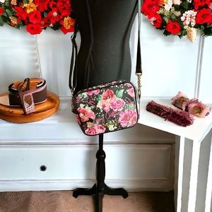 Juicy Couture Pick Ur Petal Black & Floral Print Camera Crossbody Bag